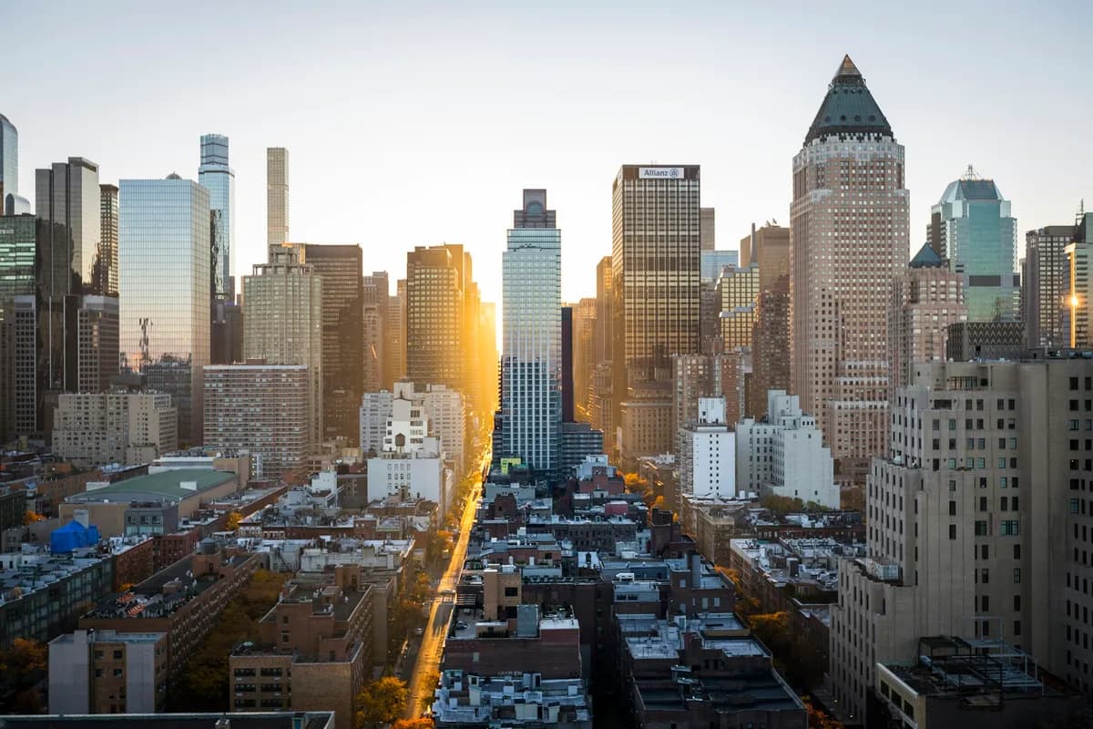 New York city skyline and surrounding buildings; illustrative, not a company project or team